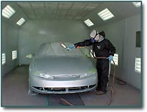 Hayes Ford's downdraft paint booth
